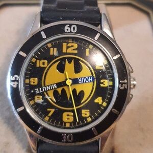 2 for $20😃Accutime Batman Silver/Black Silicone Boy's Watch